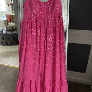 Lilly Pulitzer Pink Maxi Dress with Silver Accents